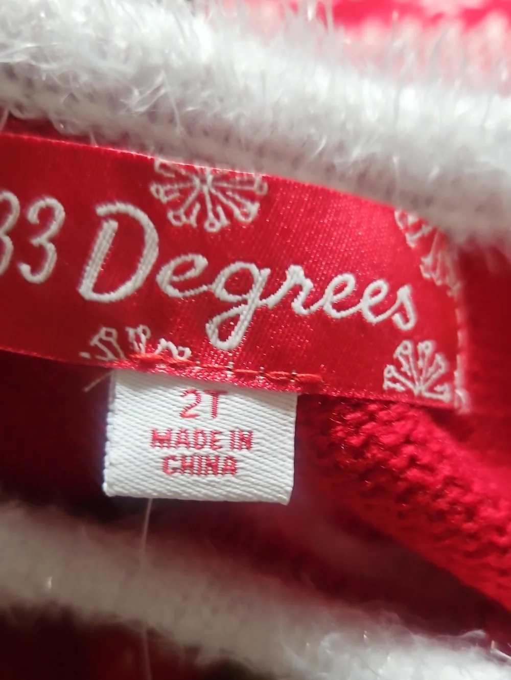 33 DEGREES TODDLER CHRISTMAS SWEATER DRESS: RED: NEW WITH TAGS: SIZE 2T